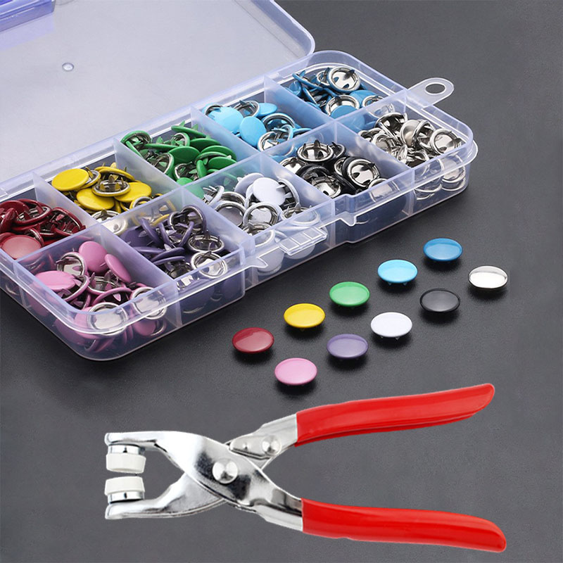 Snap Fastener Set - 50/100 металлические зубцы, пуговицы с полыми