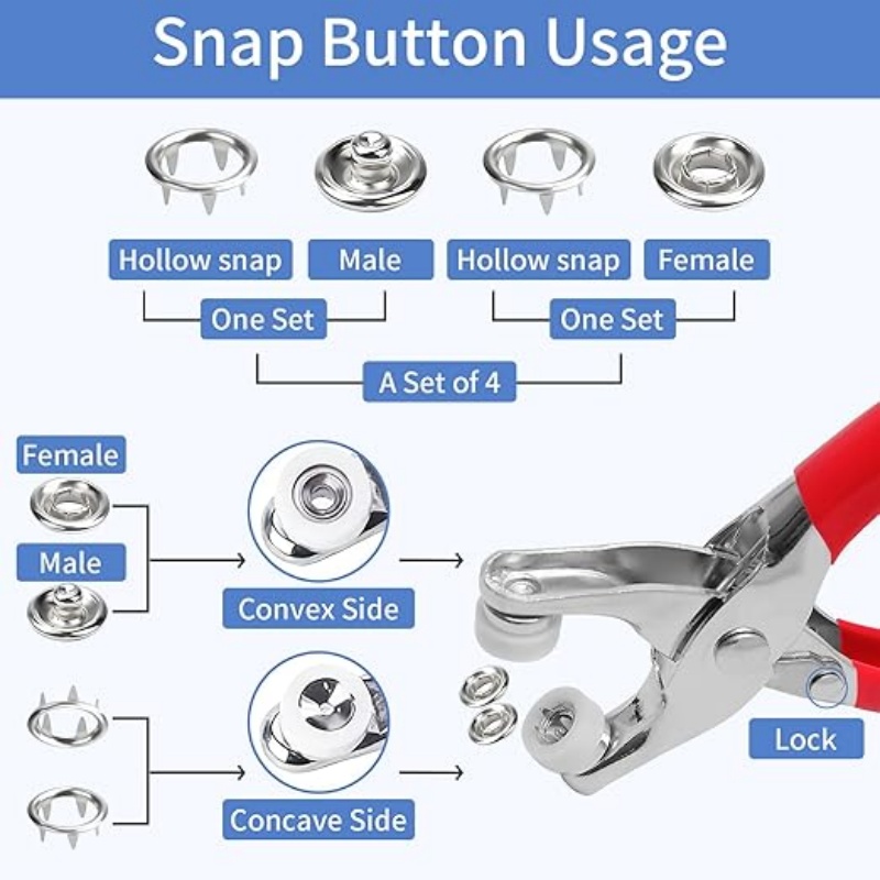 Набор металлических кнопок-защ – обзор и цена Snap Fastener Set